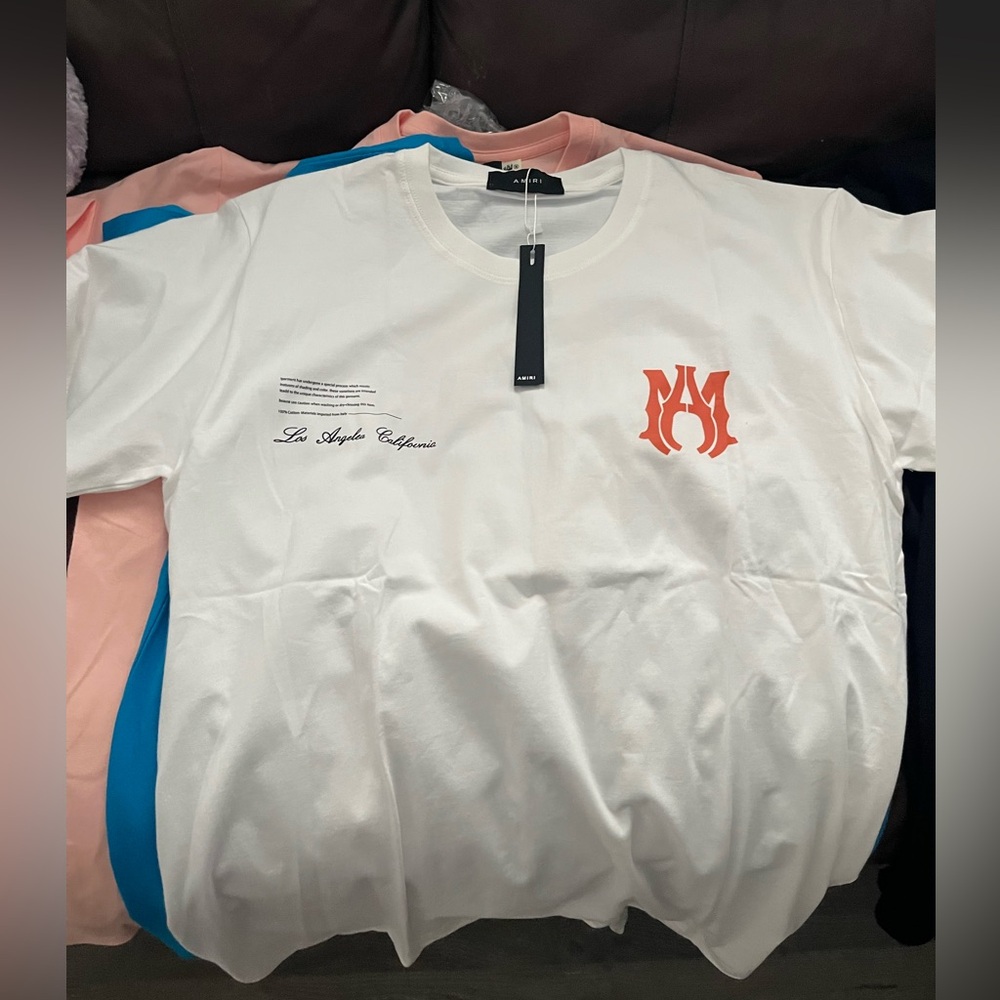 Amiri white and orange t-shirt